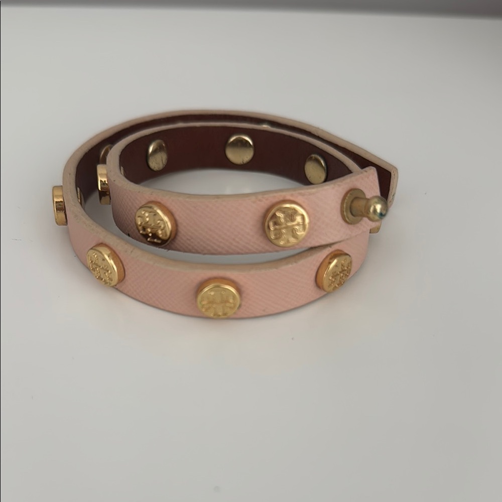 Tory Burch Pink and Gold Wrap Bracelet